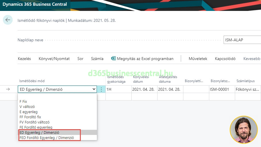 Új ismétlődési módok az Ismétlődő főkönyvi naplóban