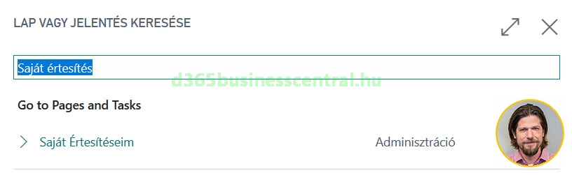 Dynamics 365 Business Central saját értesítések