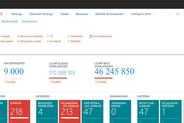 Business Central javasolt stílus - színek és betűtípusok